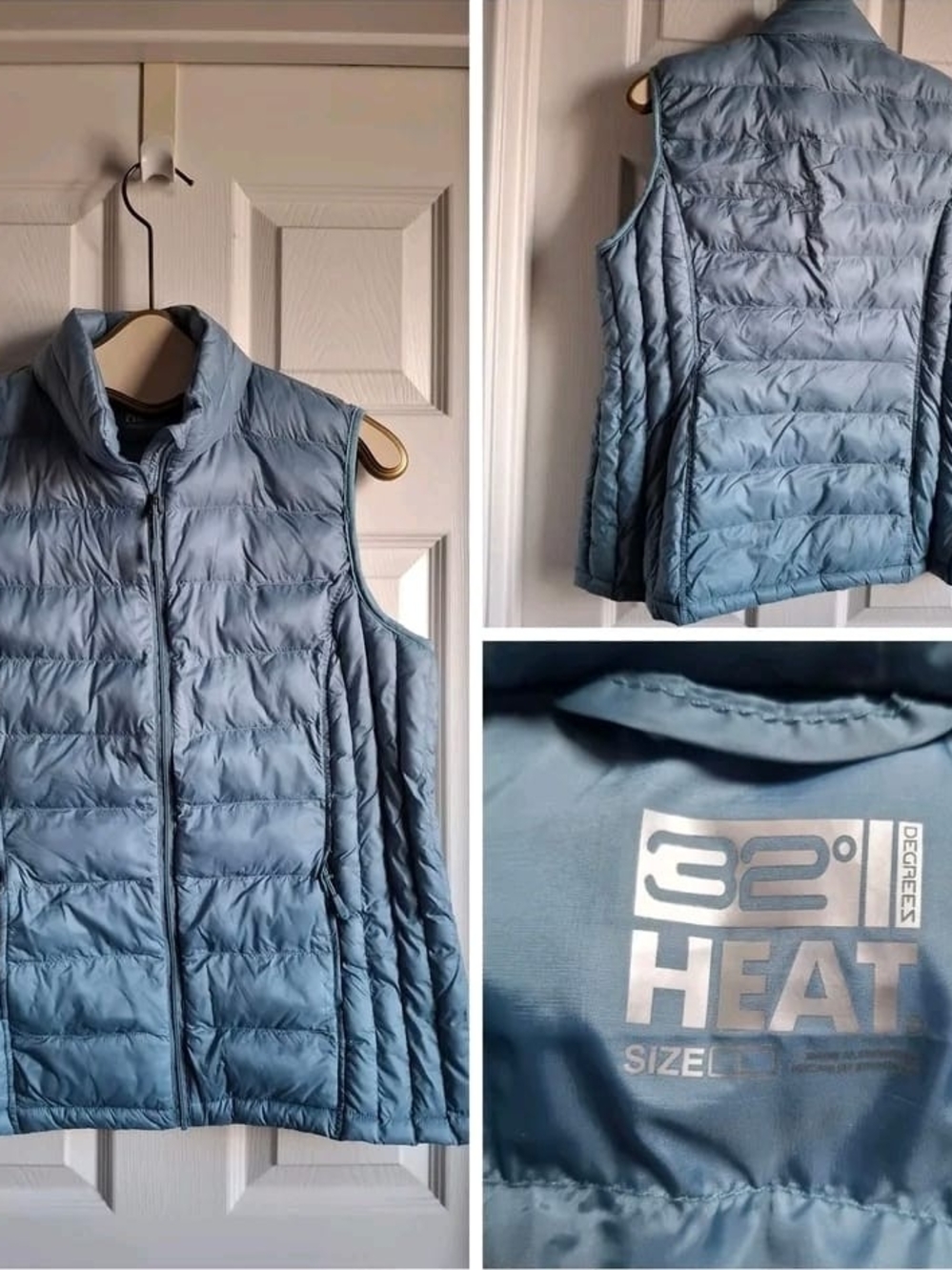 NWOT! 32° Degrees HEAT Women's Large Lightweight Quilted Puffer Vest Full Zip